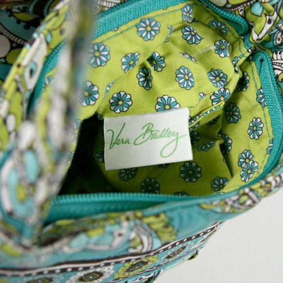 Vera Bradley Peacock Green Paisley Small Bucket Purse - Retired Pattern - Picture 3 of 7
